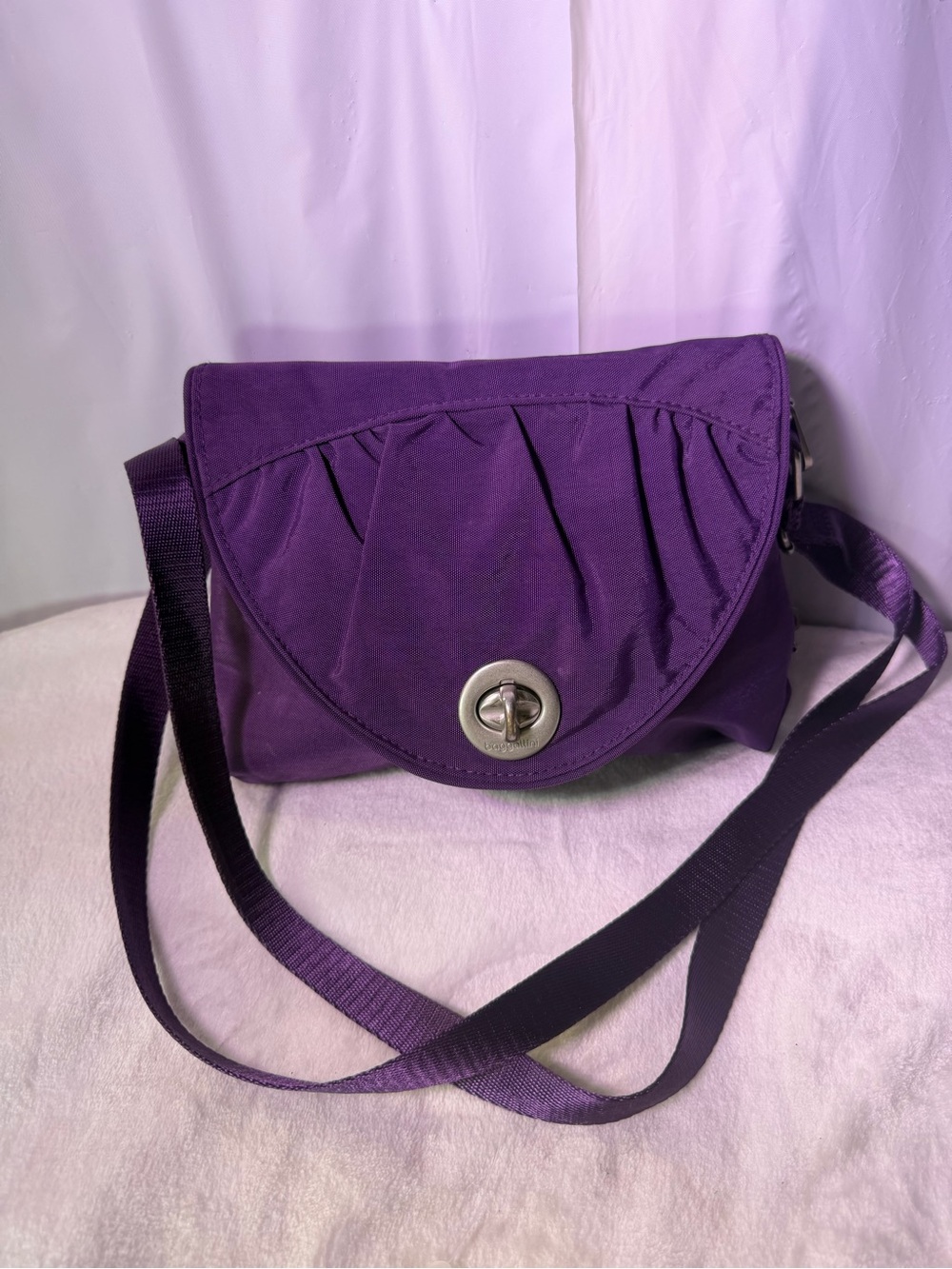 Baggallini Purple Crossbody Bag with Turn-Lock